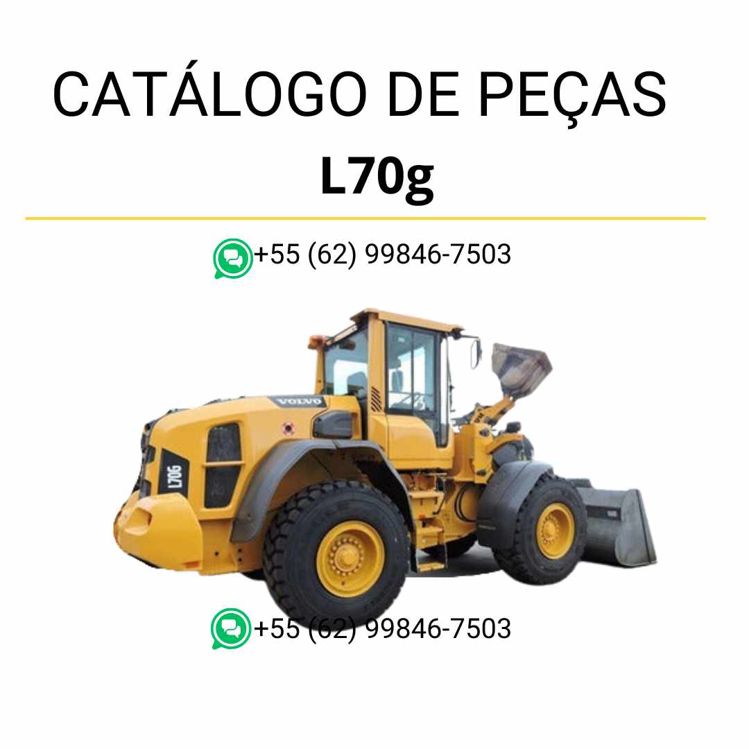Catálogo de peças PDF da pá carregadeira Volvo L70G, com diagramas completos e informações técnicas em português