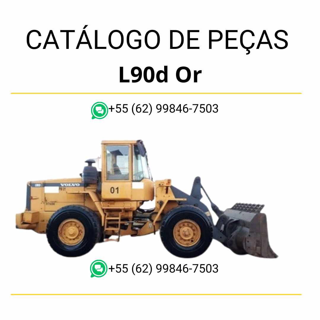 Catálogo de peças Volvo L90D OR em PDF para pá carregadeira, com diagramas técnicos detalhados em português