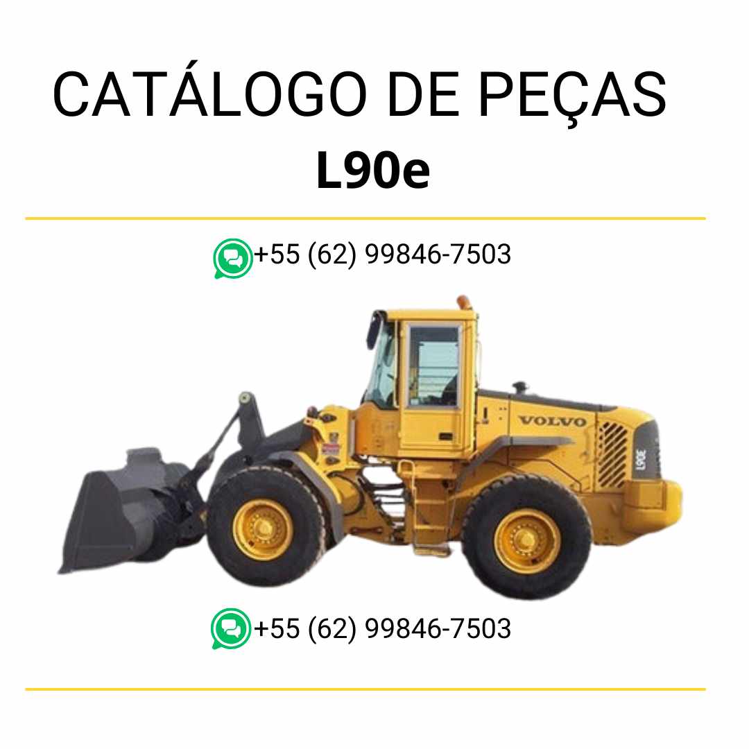Catálogo de peças Volvo L90E para pá carregadeira em PDF, com listas de componentes e diagramas técnicos em português