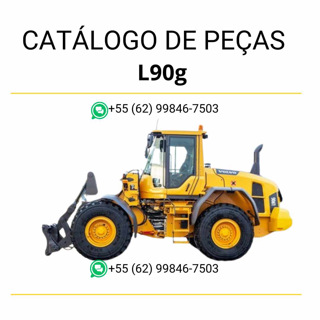 Catálogo de peças em PDF para pá carregadeira Volvo L90G, com diagramas e listas detalhadas em português