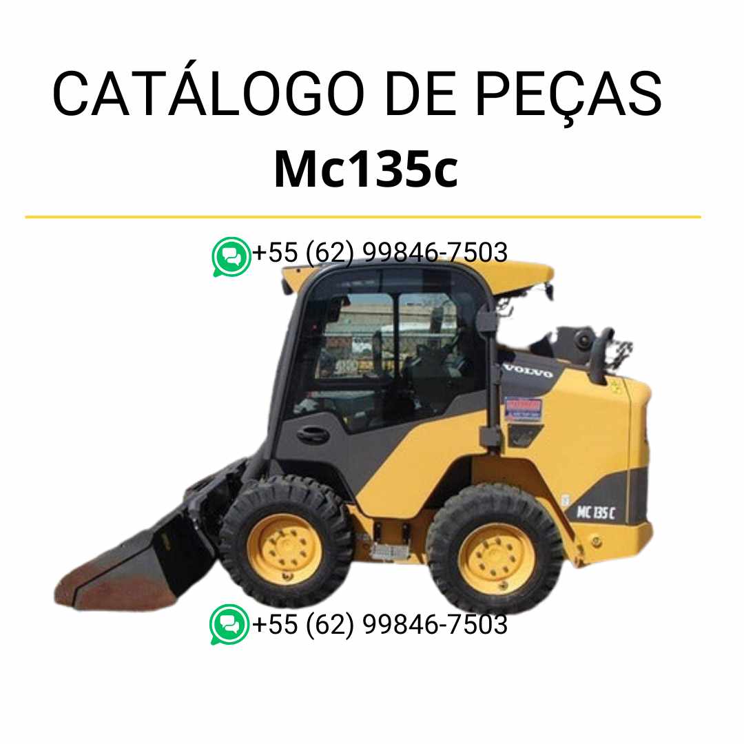 Catálogo de peças Volvo MC135C em PDF, ideal para identificação de componentes da minicarregadeira com conteúdo técnico em português.