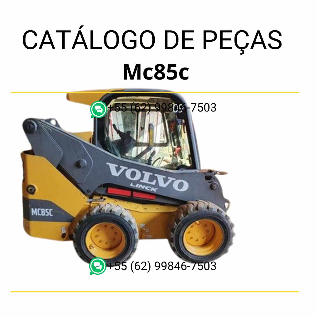 Catálogo de peças em PDF para minicarregadeira Volvo MC85C em português, com diagramas técnicos detalhados