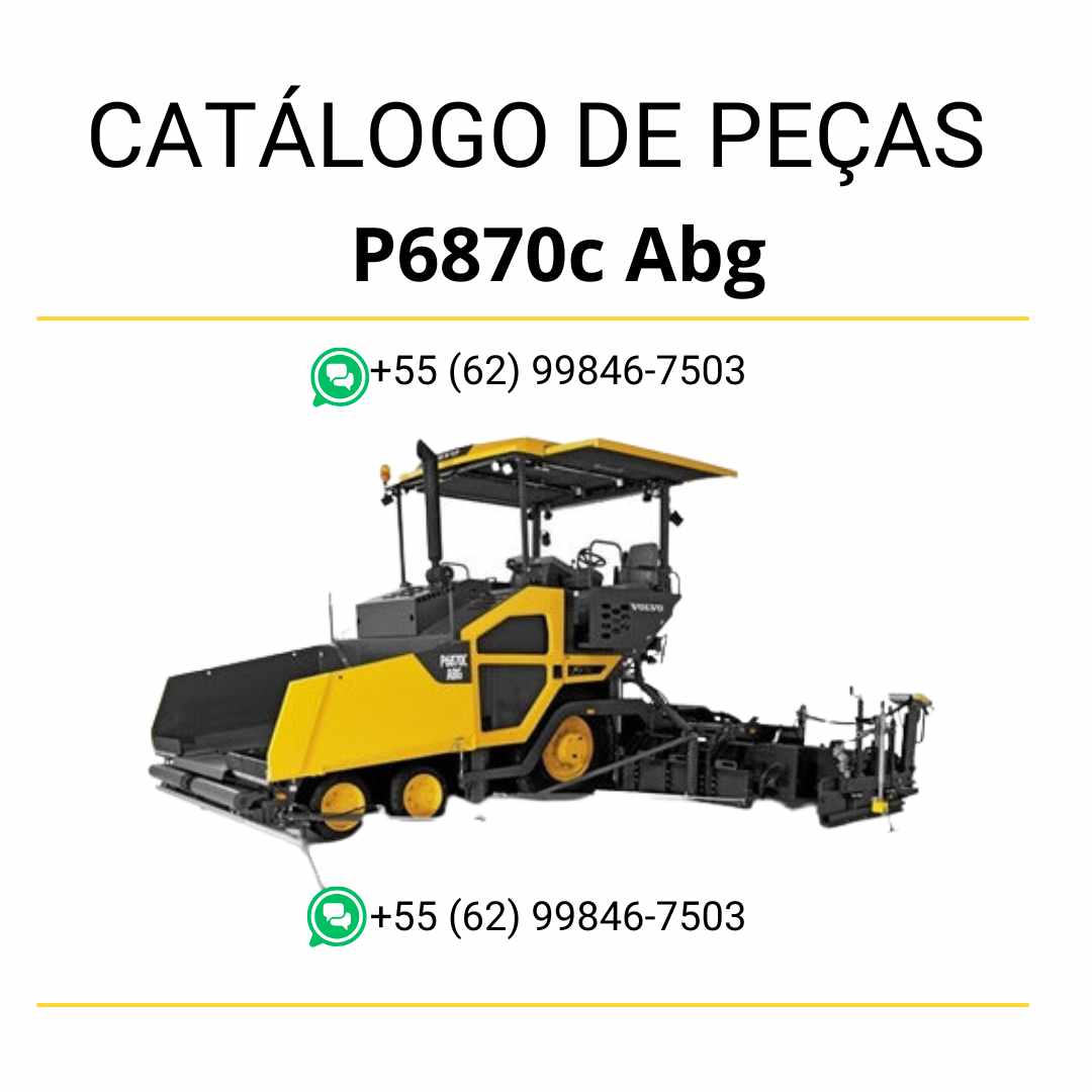 Catálogo de peças em PDF para pavimentadora Volvo P6870C ABG, com diagramas técnicos e listas em português