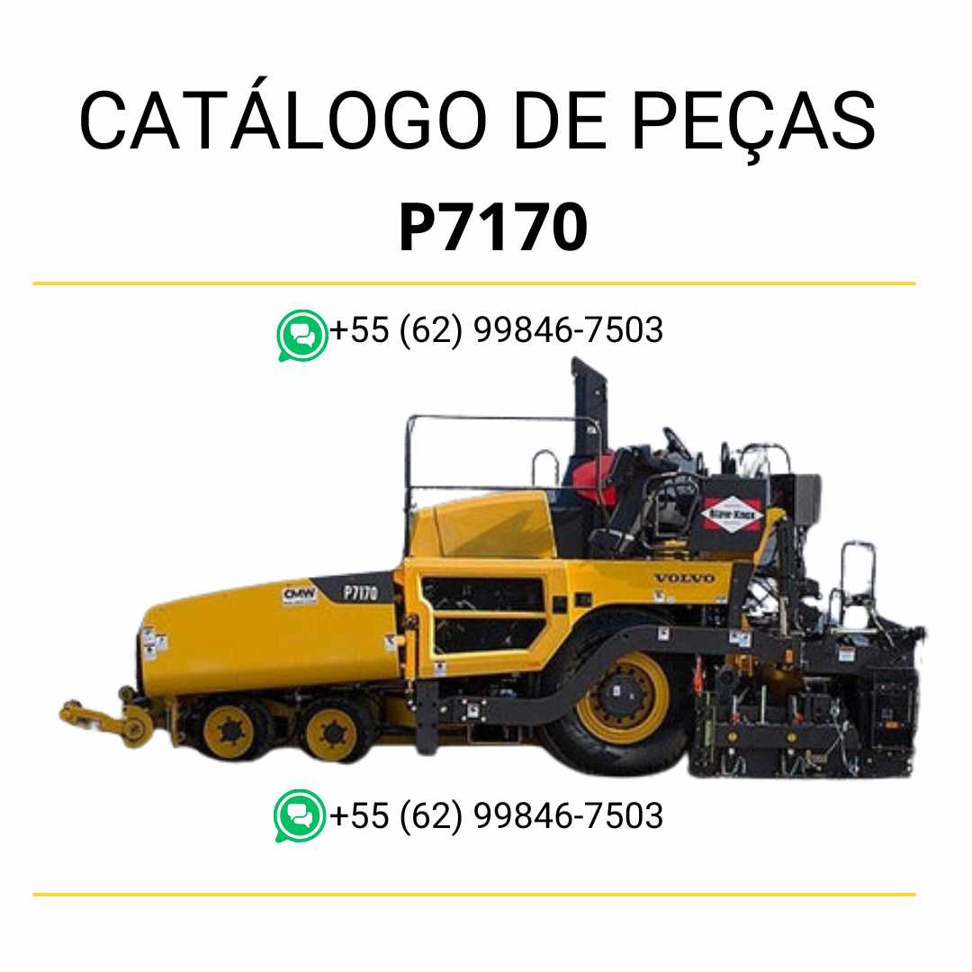 Catálogo PDF de peças da pavimentadora de rodas Volvo P7170, com diagramas técnicos completos em português
