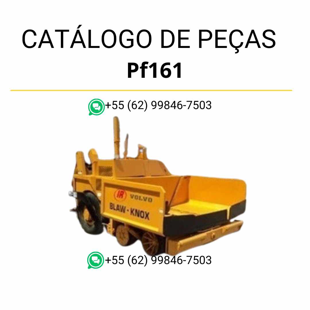 Catálogo de peças em PDF da pavimentadora de rodas Volvo PF161 com listas técnicas completas e diagramas ilustrativos em português