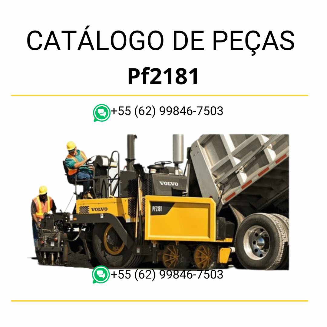 Catálogo de peças em PDF para pavimentadora Volvo PF2181, com diagramas técnicos e listas completas em português