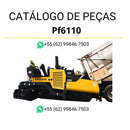 Catálogo de peças Volvo PF6110 em PDF para pavimentadora de esteiras, com códigos, listas e diagramas técnicos em português