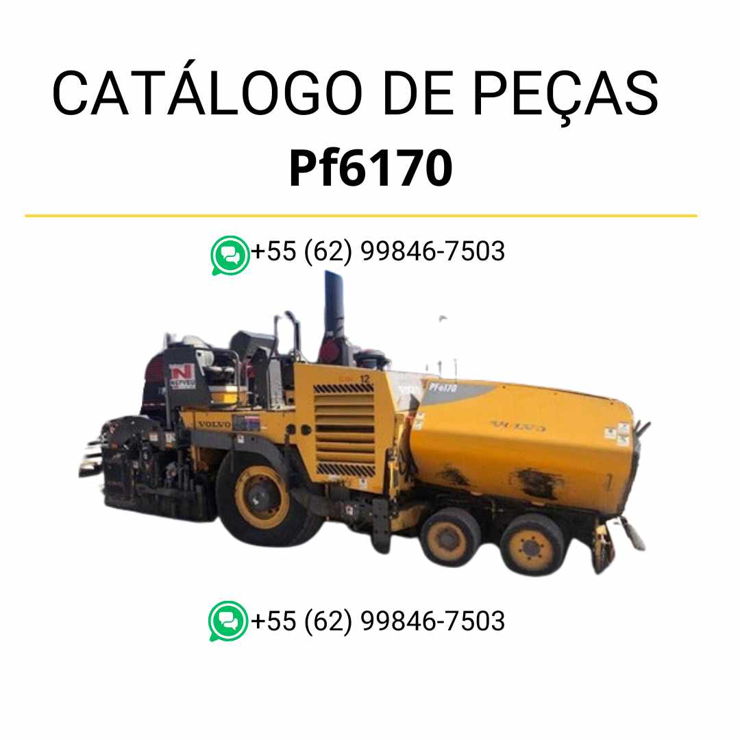Catálogo de peças PDF para pavimentadora Volvo PF6170 com diagramas, códigos e listas técnicas em português
