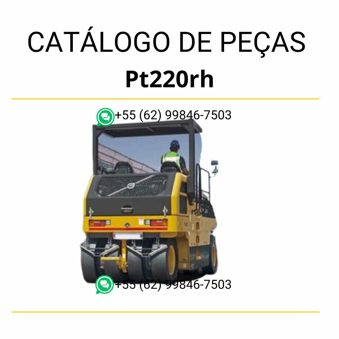 Catálogo de peças em PDF do compactador de asfalto Volvo PT220RH – conteúdo técnico em português com diagramas e códigos detalhados