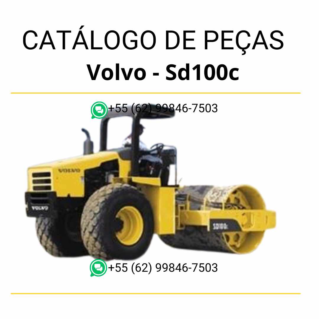 Catálogo de peças em PDF do compactador de solo Volvo SD100C – conteúdo técnico em português com diagramas e códigos detalhados