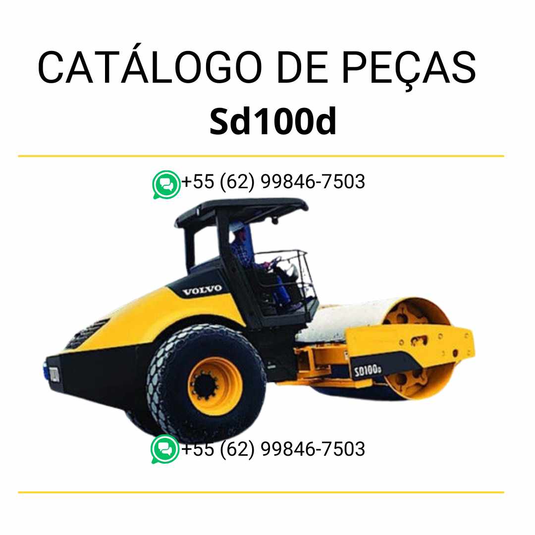 Catálogo de peças em PDF do compactador de solo Volvo SD100D – diagramas técnicos em português com códigos e listas de componentes