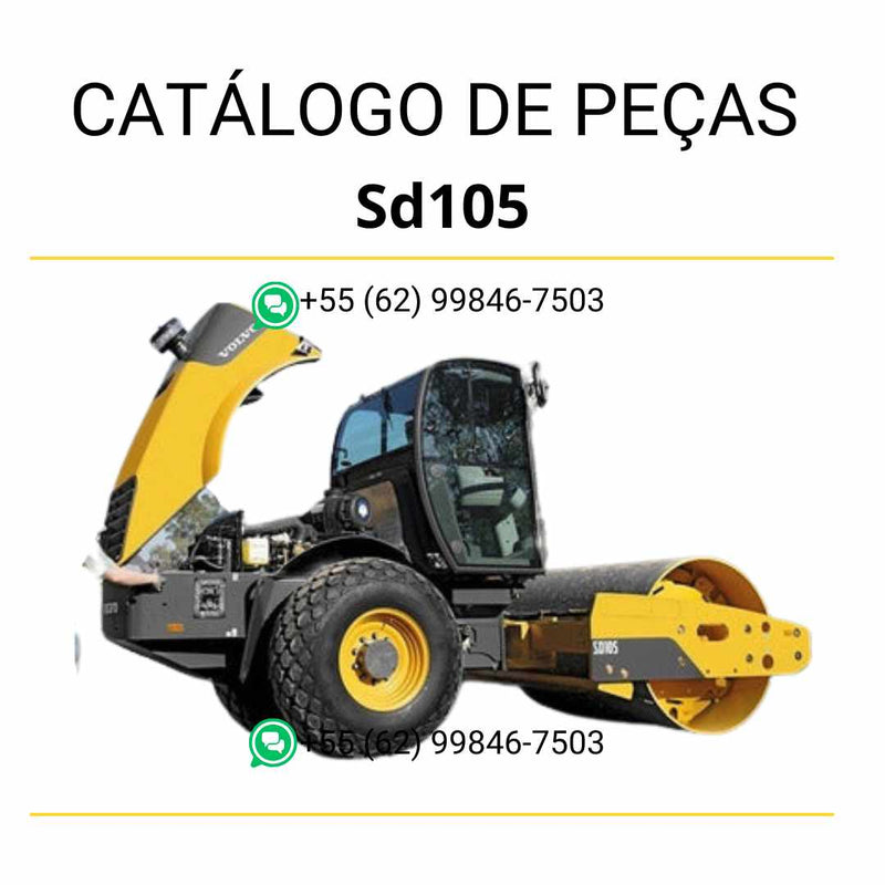 Catálogo de peças em PDF do compactador de solo Volvo SD105 – conteúdo técnico em português com diagramas completos e códigos detalhados