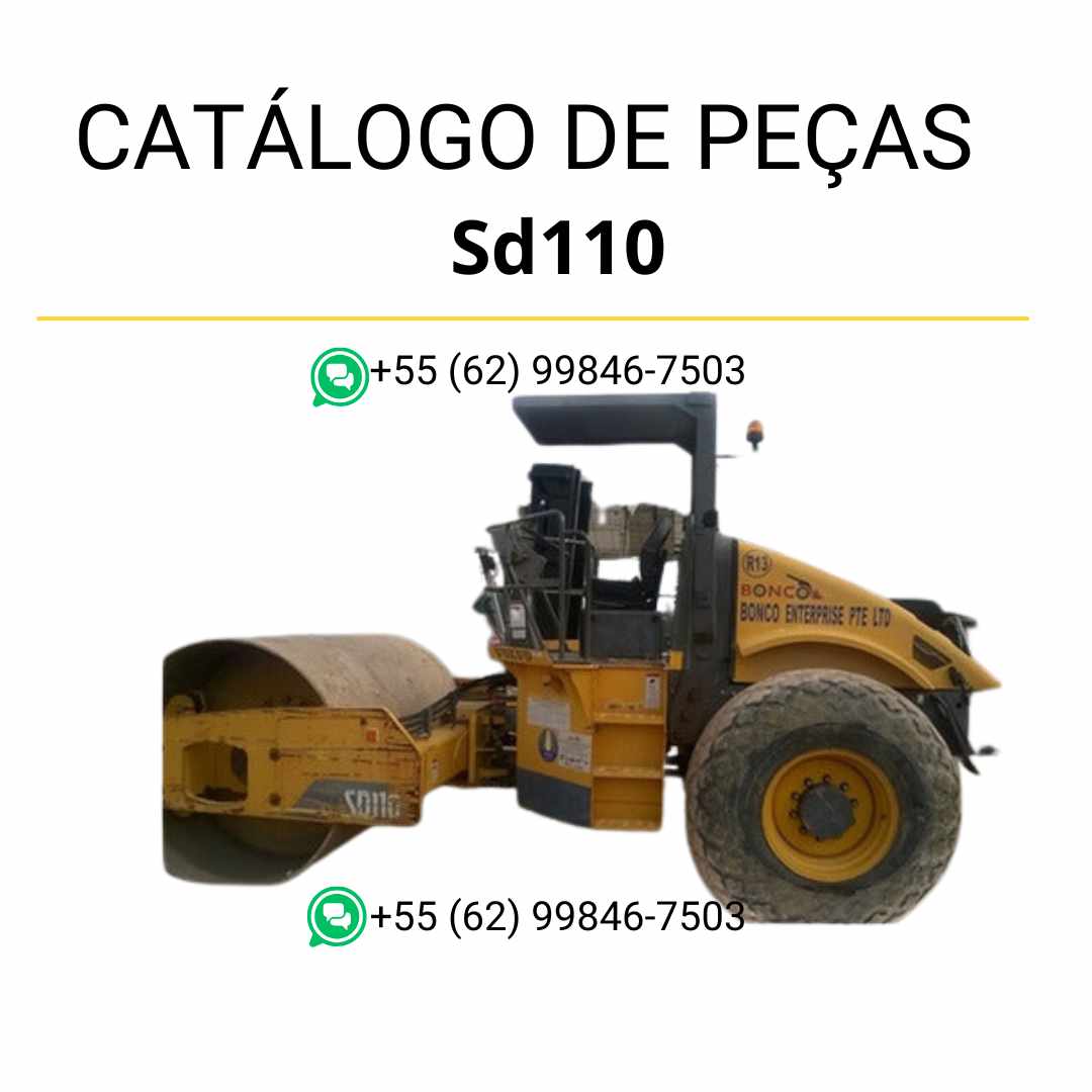 Catálogo de peças em PDF do compactador de solo Volvo SD110 – conteúdo técnico em português com diagramas detalhados e códigos de peças