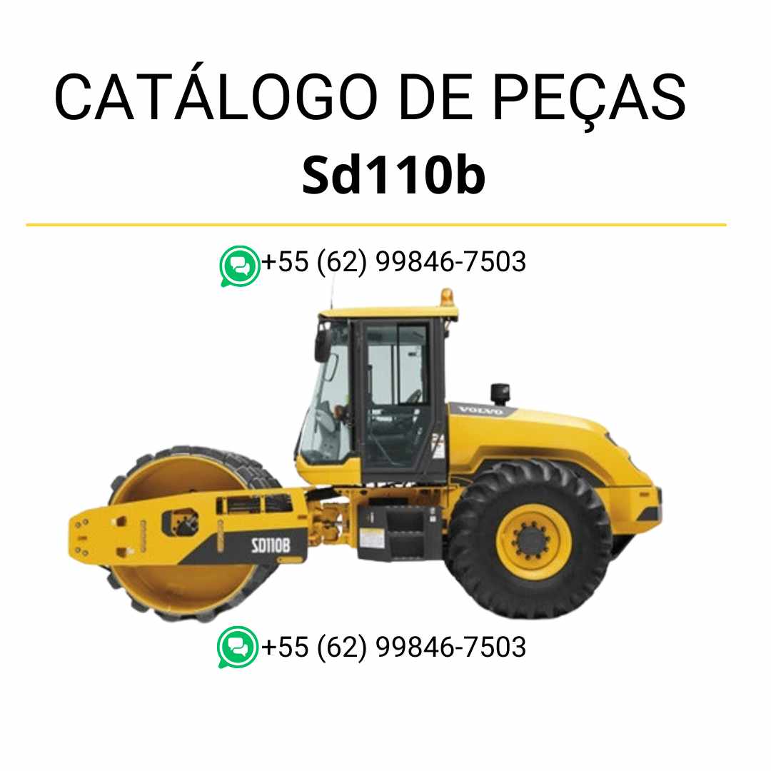 Catálogo de peças em PDF do compactador de solo Volvo SD110B – diagramas técnicos em português com códigos e listas de componentes