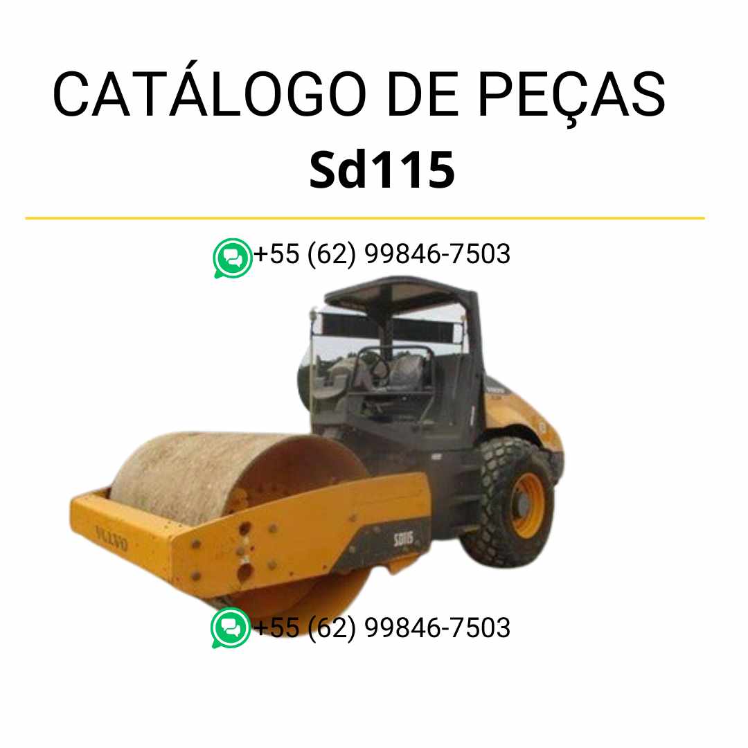Catálogo de peças em PDF do compactador de solo Volvo SD115 – conteúdo técnico em português com diagramas e códigos detalhados de componentes