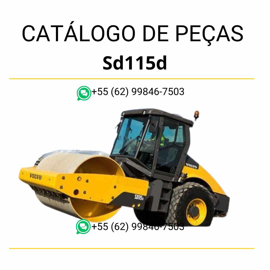 Manual de peças em PDF para o compactador de solo Volvo SD115D, disponível em português para manutenção e consulta