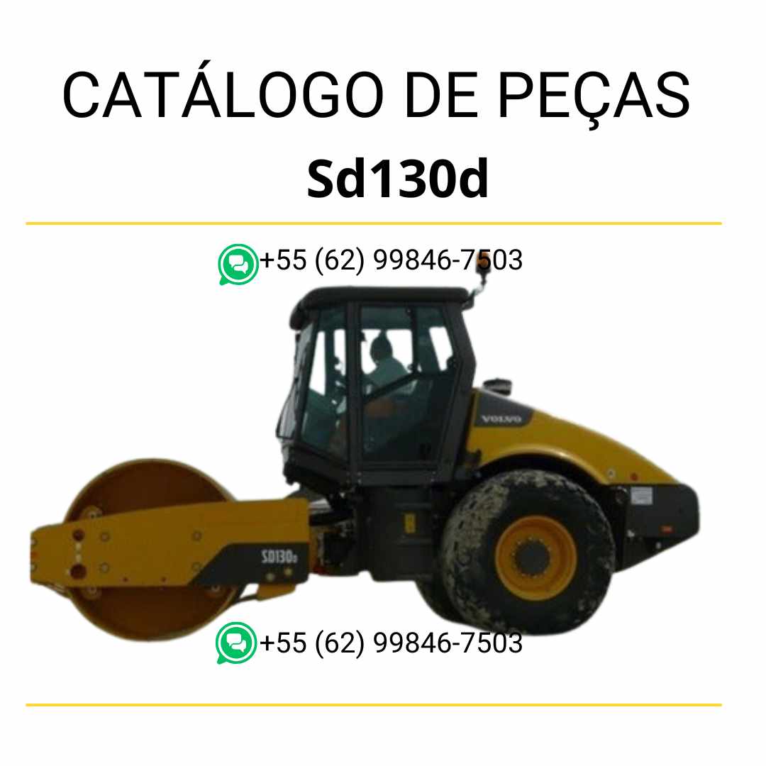 Catálogo de peças em PDF para compactador de solo Volvo SD130D, com diagramas técnicos em português para manutenção e identificação rápida