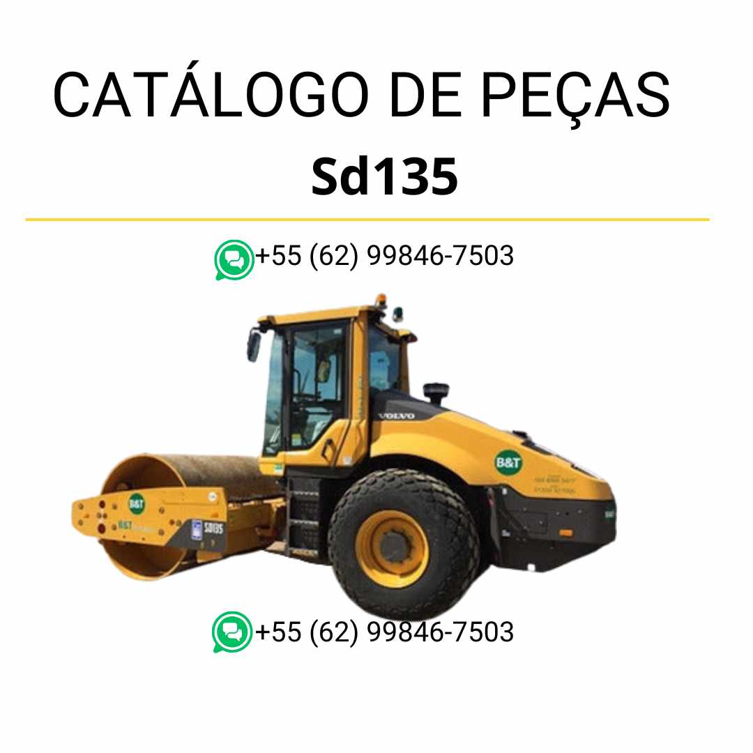 Catálogo de peças PDF para compactador de solo Volvo SD135, com diagramas ilustrados e conteúdo técnico completo em português