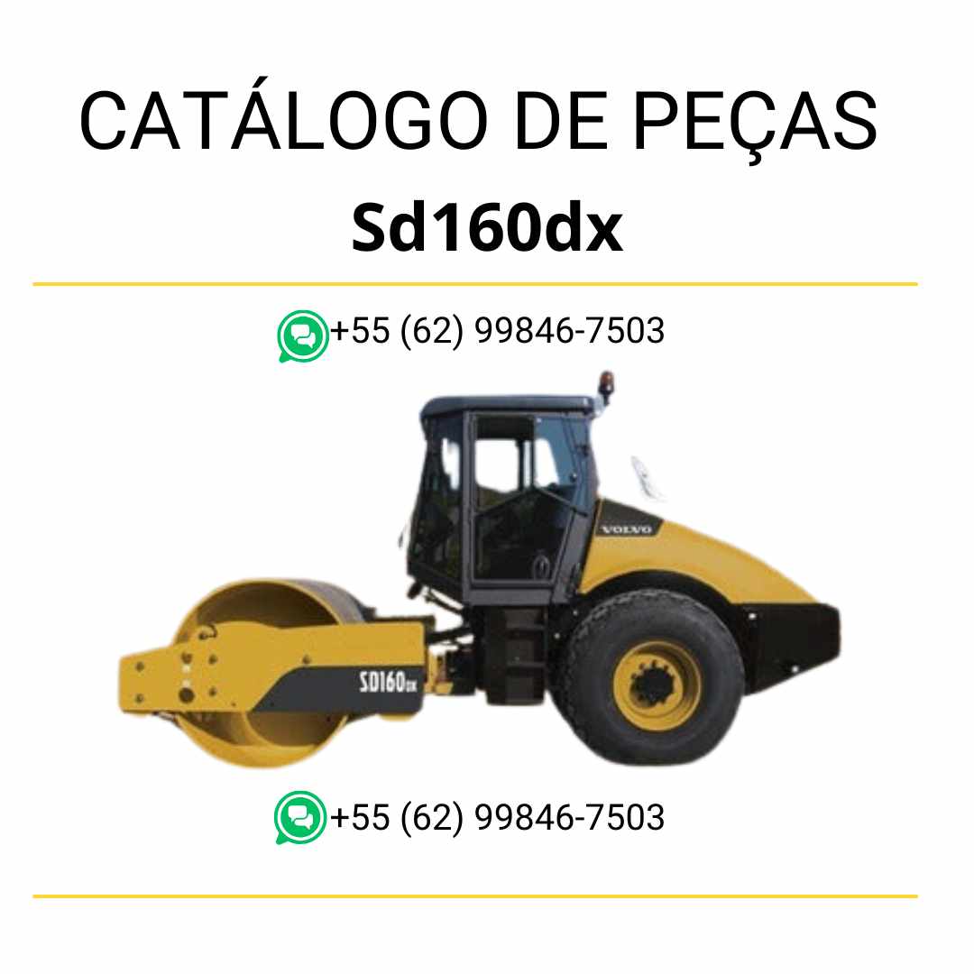 Catálogo PDF de peças para compactador Volvo SD160DX, com diagramas ilustrados e conteúdo técnico em português para manutenção completa
