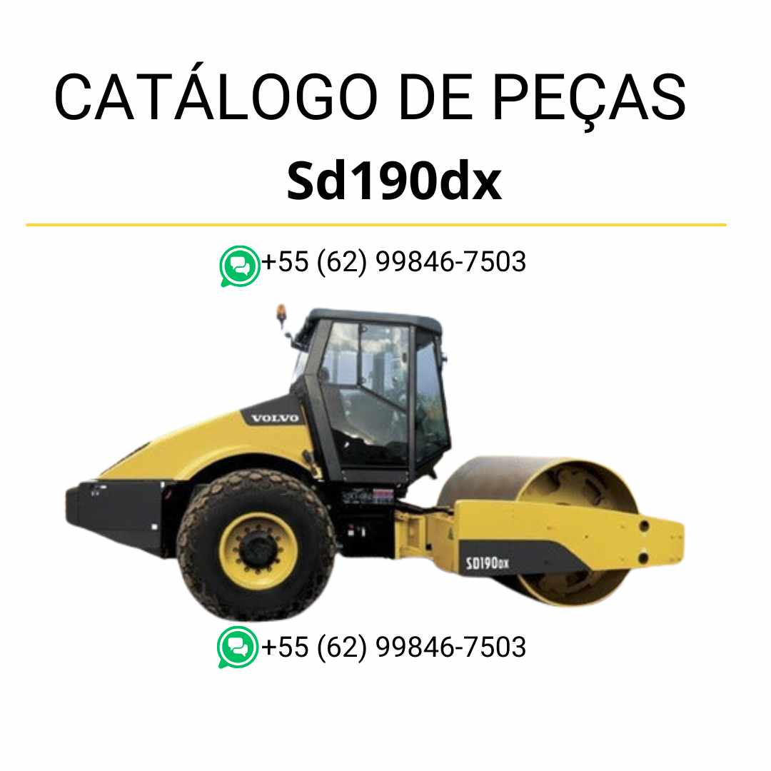 Catálogo técnico em PDF do compactador de solo Volvo SD190DX, com diagramas completos e conteúdo em português para suporte à manutenção