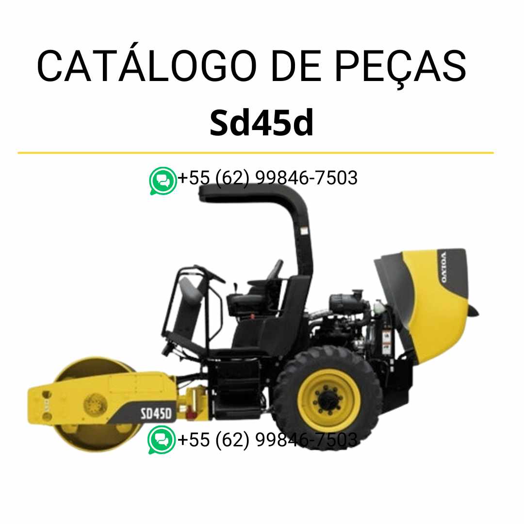 Catálogo de peças em PDF para compactador Volvo SD45D, com conteúdo técnico em português e diagramas completos para manutenção e reposição