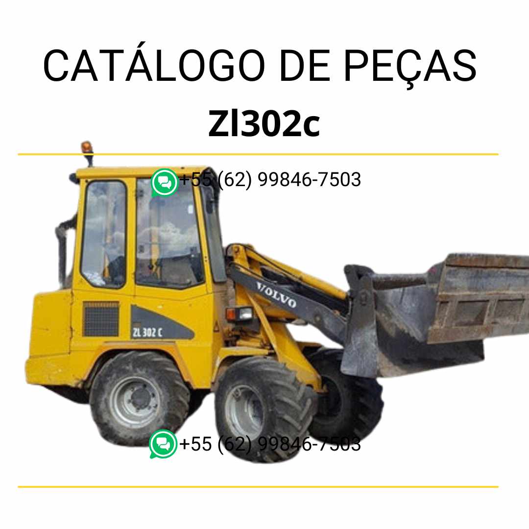 Catálogo de peças em PDF da carregadeira compacta sobre rodas Volvo ZL302C – conteúdo técnico em português com diagramas detalhados