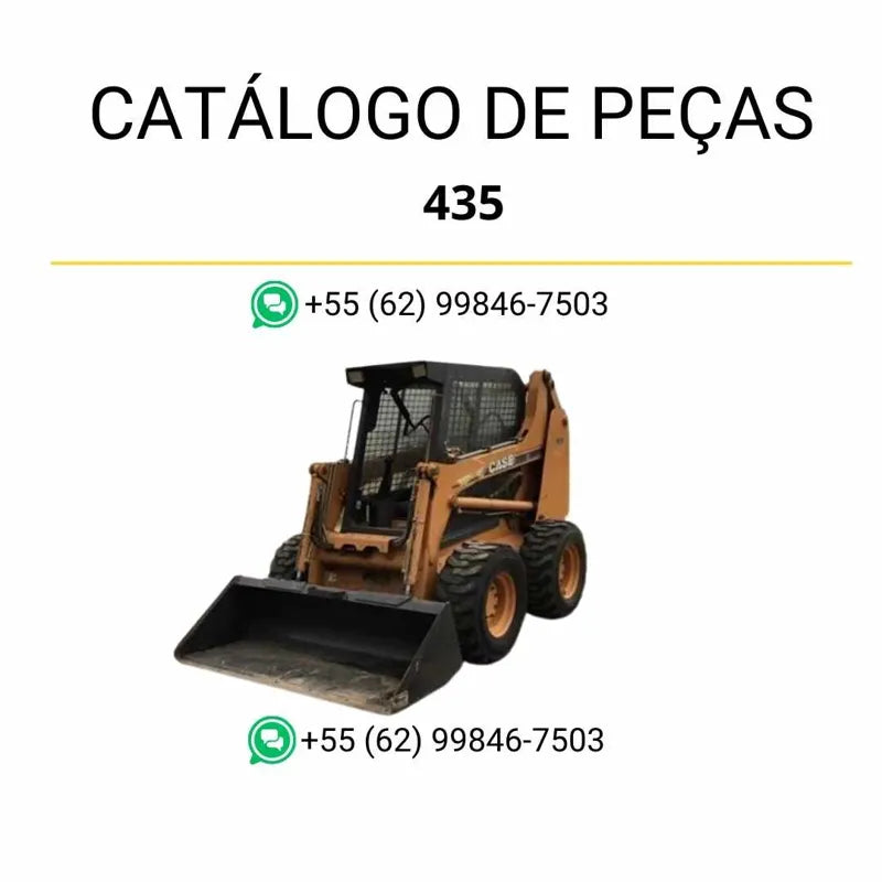 Catálogo de peças CASE 435 em PDF, com diagramas claros e identificação completa dos componentes da minicarregadora.