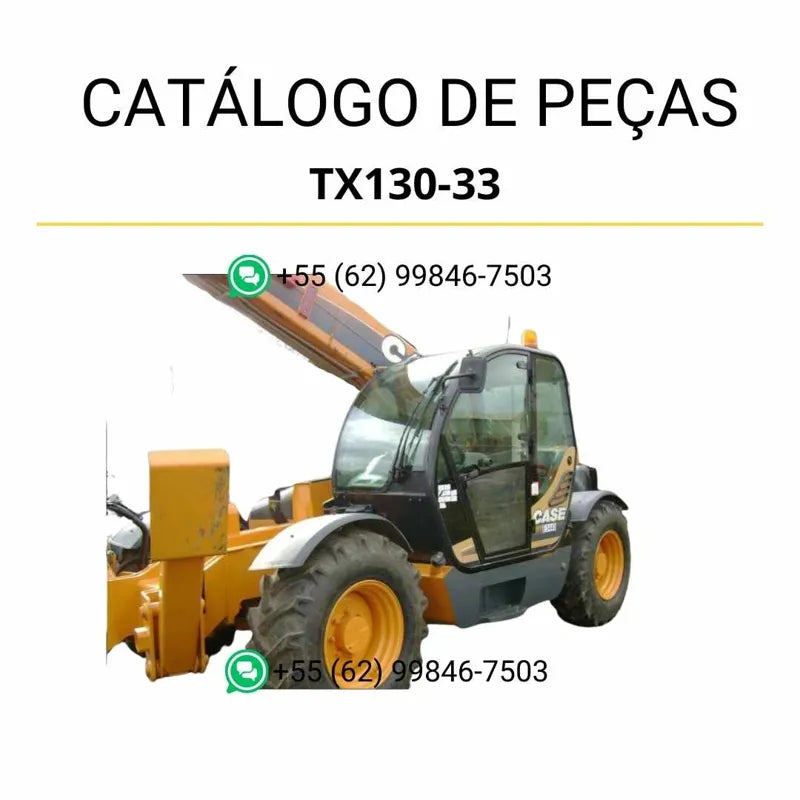 Catálogo de peças CASE TX130-33 TIER 3 em PDF, com diagramas técnicos e identificação completa dos componentes do empilhador.