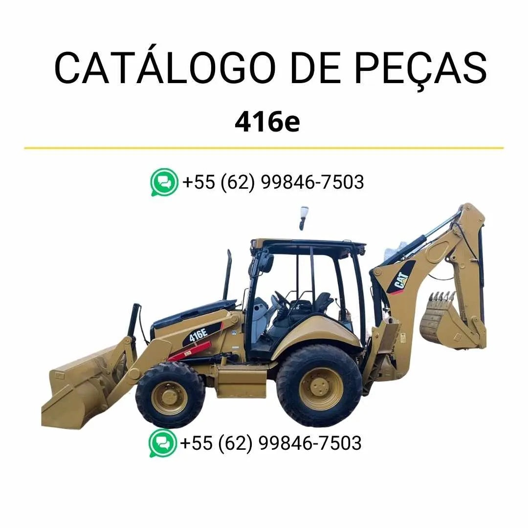 Catálogo de peças da retroescavadeira Caterpillar 416E em PDF com diagramas detalhados, ilustrações técnicas e lista completa de componentes originais.