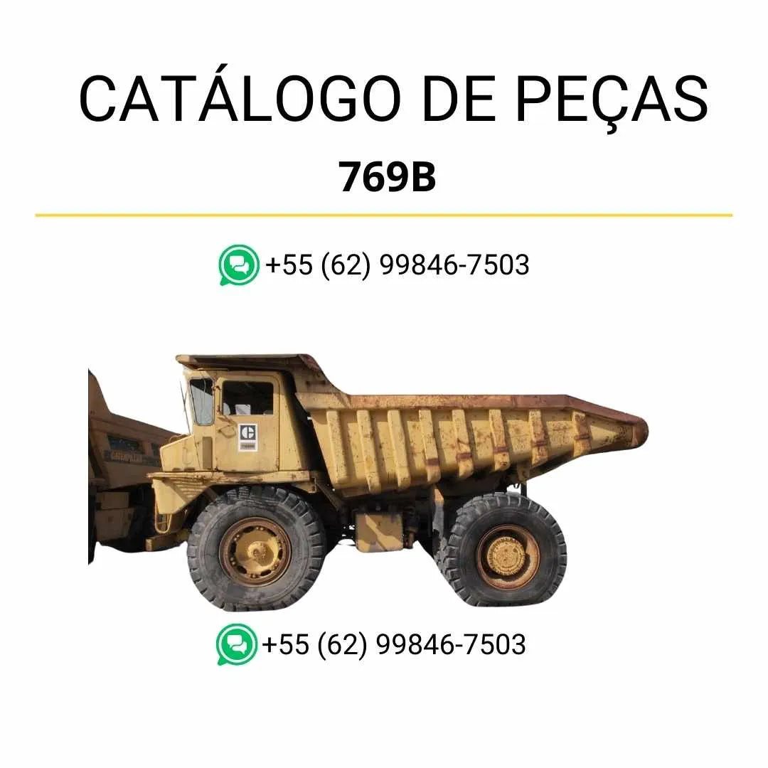 Catálogo de peças Caterpillar 769C em PDF com diagramas técnicos detalhados e lista completa dos componentes originais do caminhão basculante.