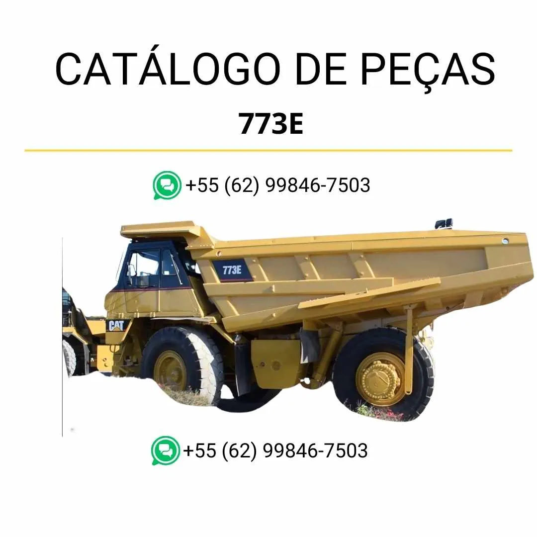 Catálogo de peças Caterpillar 773E em PDF com ilustrações técnicas detalhadas e relação completa dos componentes originais do caminhão basculante.