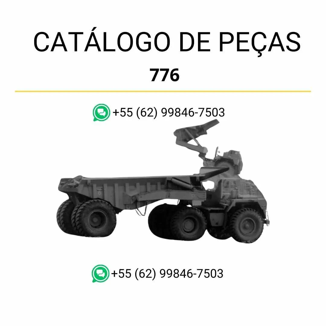 Catálogo de peças Caterpillar 776B em PDF com ilustrações detalhadas e lista completa dos componentes originais do trator.