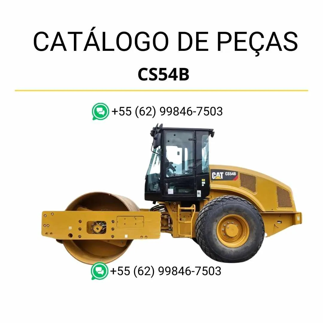Catálogo de peças Caterpillar CS54B em PDF com diagramas técnicos detalhados e lista completa de componentes originais para manutenção.