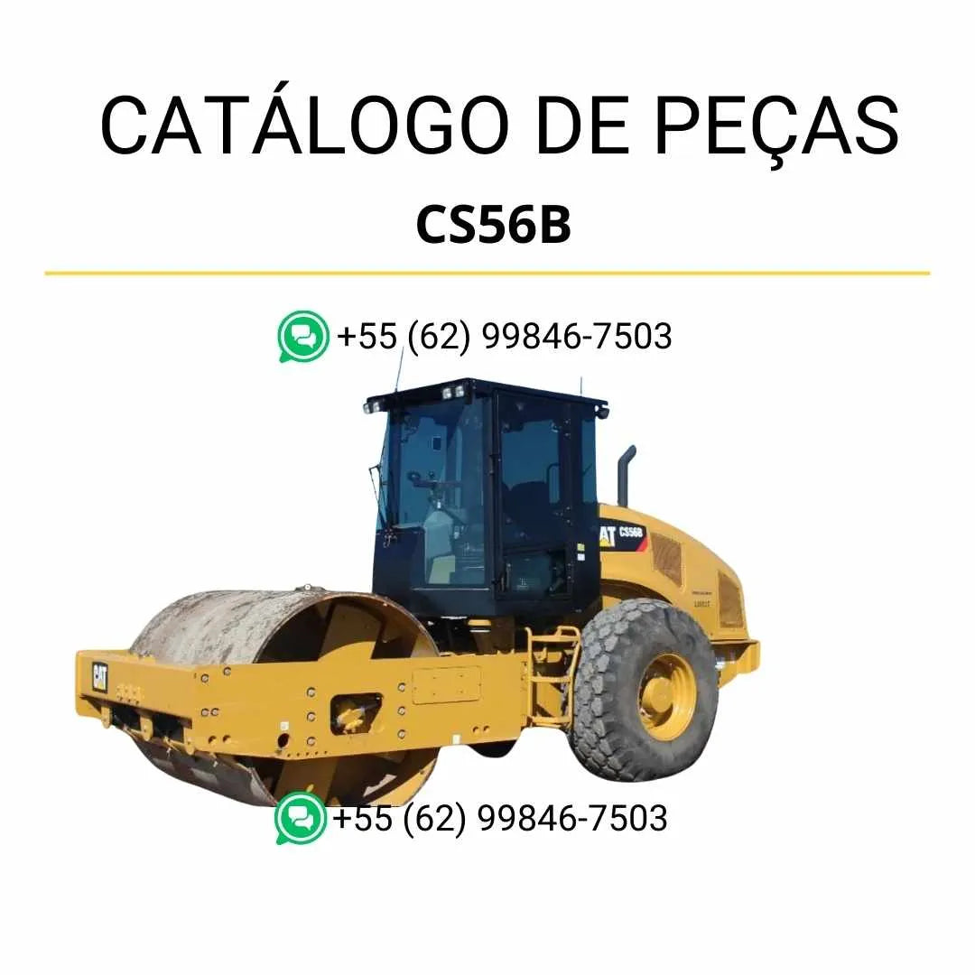 Catálogo de peças Caterpillar CS56B em PDF com ilustrações técnicas completas e identificação detalhada de todos os componentes originais.