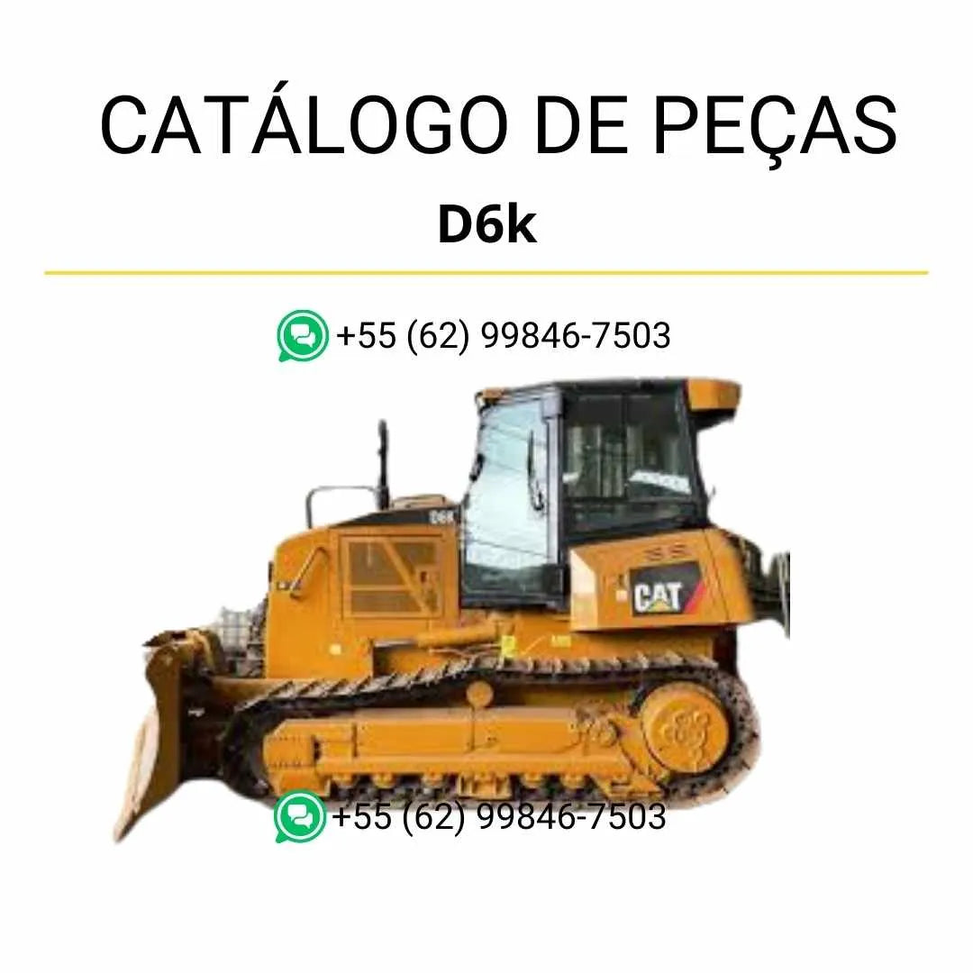 Catálogo de peças Caterpillar D6K em PDF com diagramas técnicos detalhados e lista completa dos componentes originais do trator.