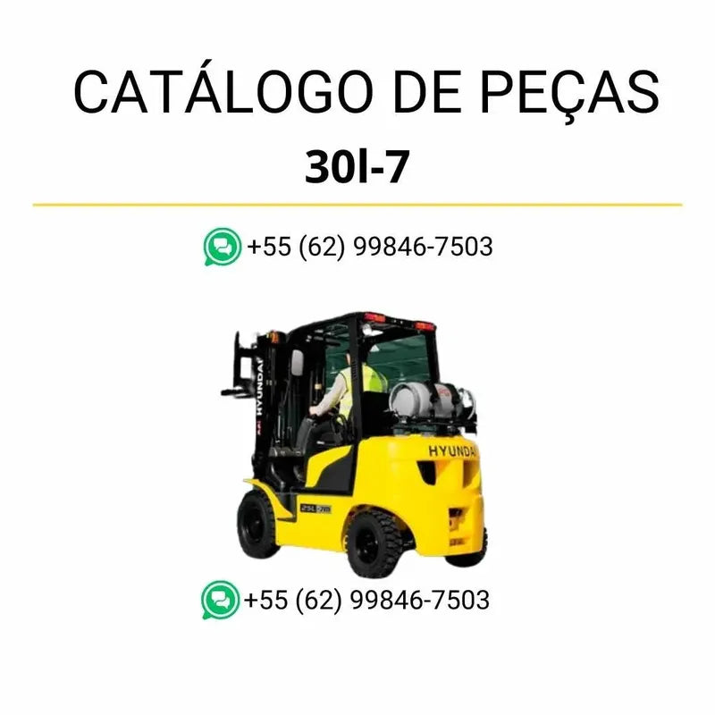 Catálogo de peças Hyundai 16B, 18B e 20B-7 em PDF, com ilustrações técnicas detalhadas e lista completa de componentes originais.