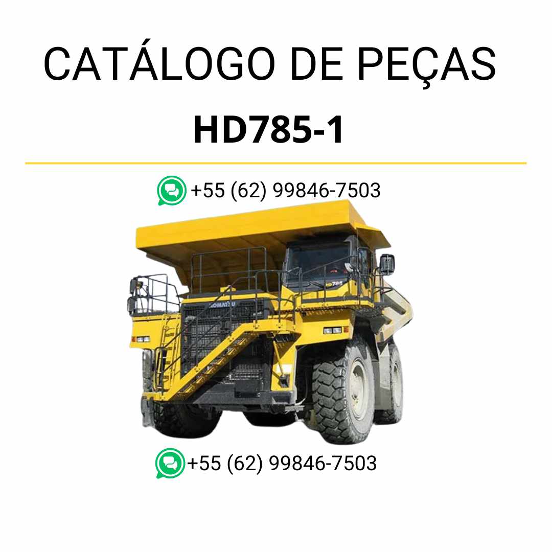 Catálogo de peças Komatsu HD785-3 em PDF com diagramas detalhados e lista completa de componentes originais do caminhão basculante