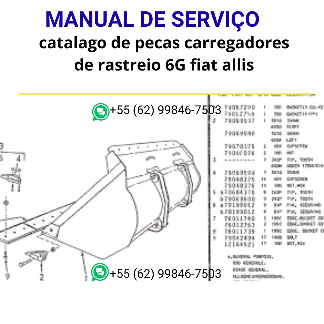 catalago de pecas carregadores de rastreio 6G fiat allis