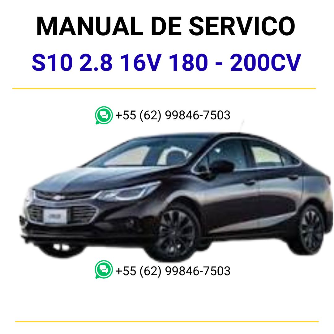MANUAL DE SERVIÇOS DE OFICINA PDF MOTOR NOVA S10 2.8 16V 180 - 200CV - CHEVROLET