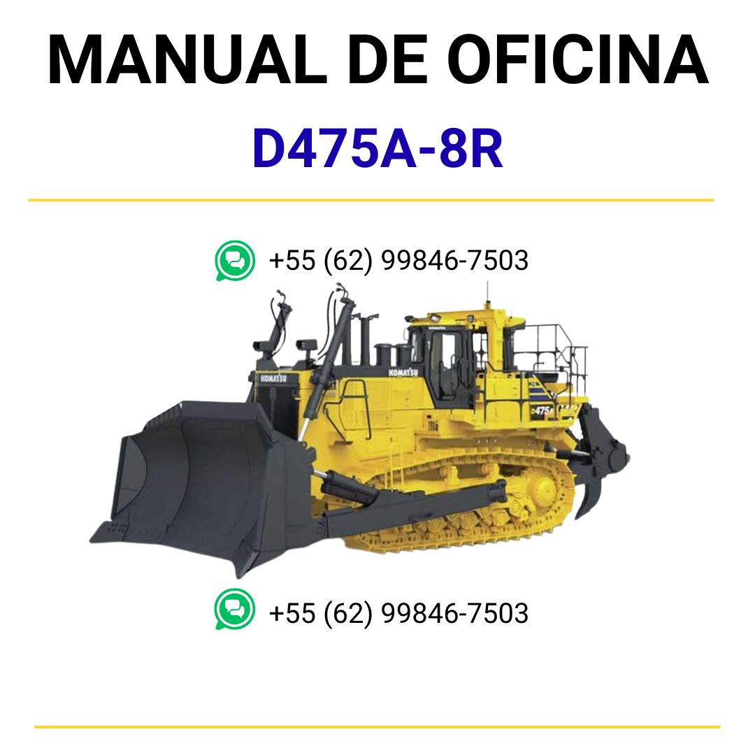 MANUAL DE SERVIÇOS DE OFICINA PDF TRATOR ESTEIRAS D475A-8R - KOMATSU