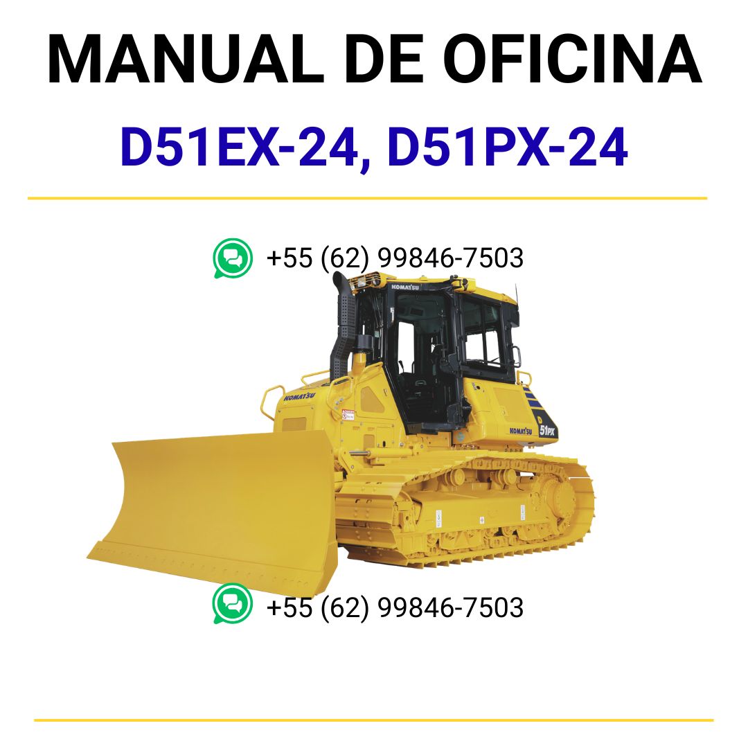 MANUAL DE SERVIÇOS DE OFICINA PDF TRATOR ESTEIRA D51EX-24, D51PX-24 - KOMATSU