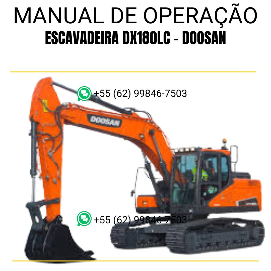 MANUAL DE OPERAÇÃO E MANUTENÇÃO PDF ESCAVADEIRA DX180LC - DOOSAN