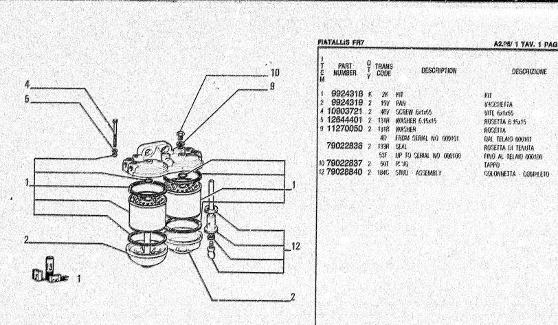 catalago de pecas retroescavadeira FR7 fiat allis
