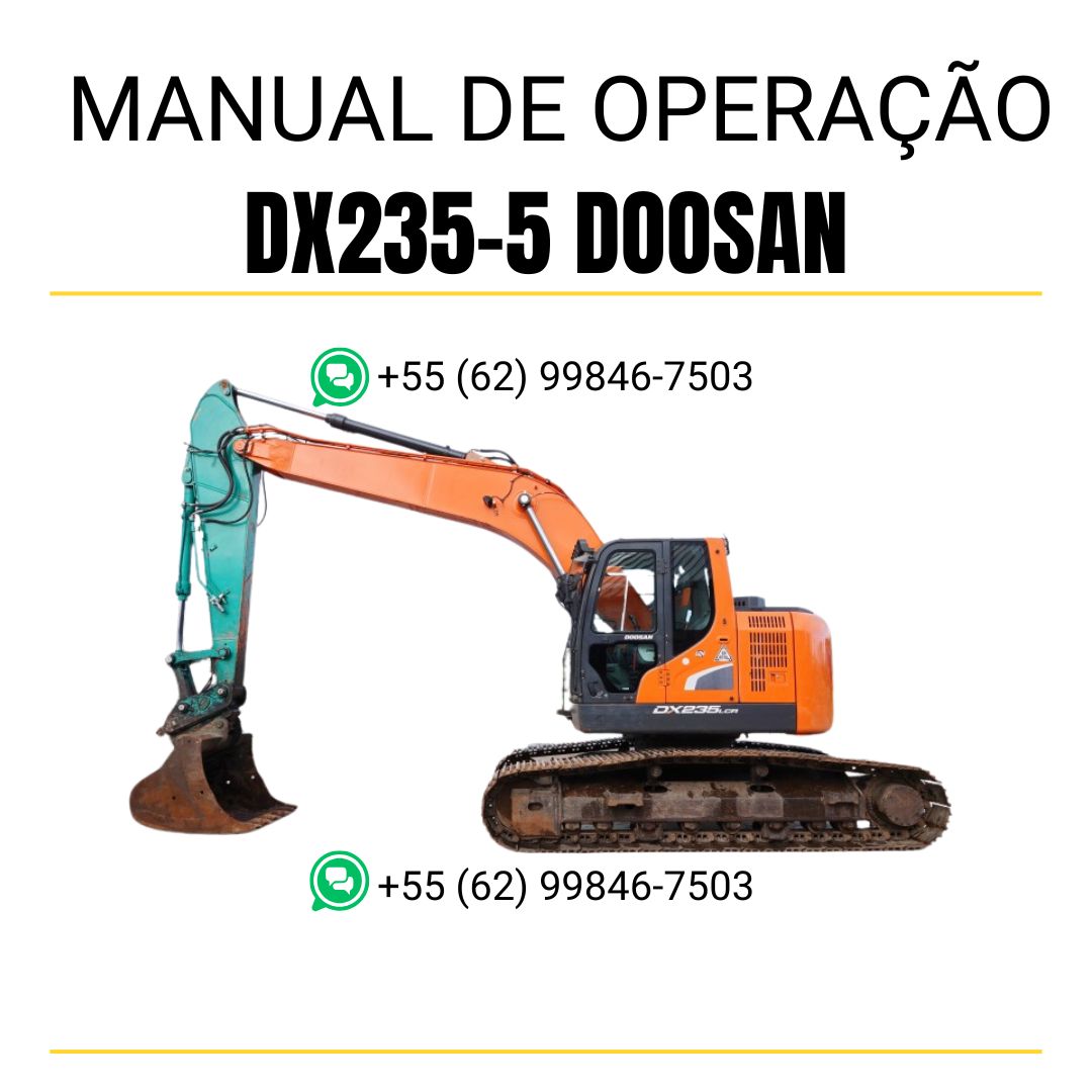 manual de operação DX235-5 doosan excavadora
