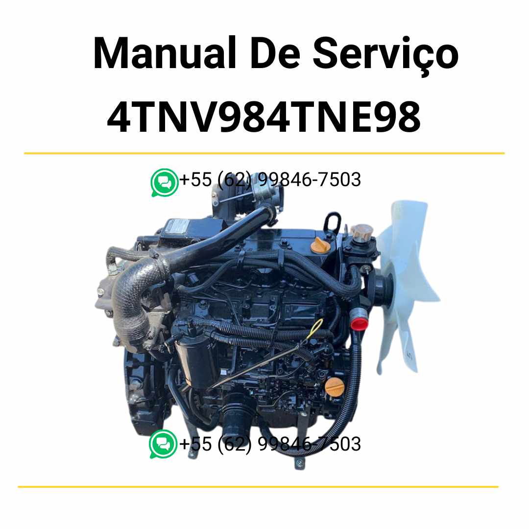 Manuais de serviço em PDF dos motores diesel Doosan 4TNV98 e 4TNE98 com instruções técnicas completas para reparo, ajustes e manutenção