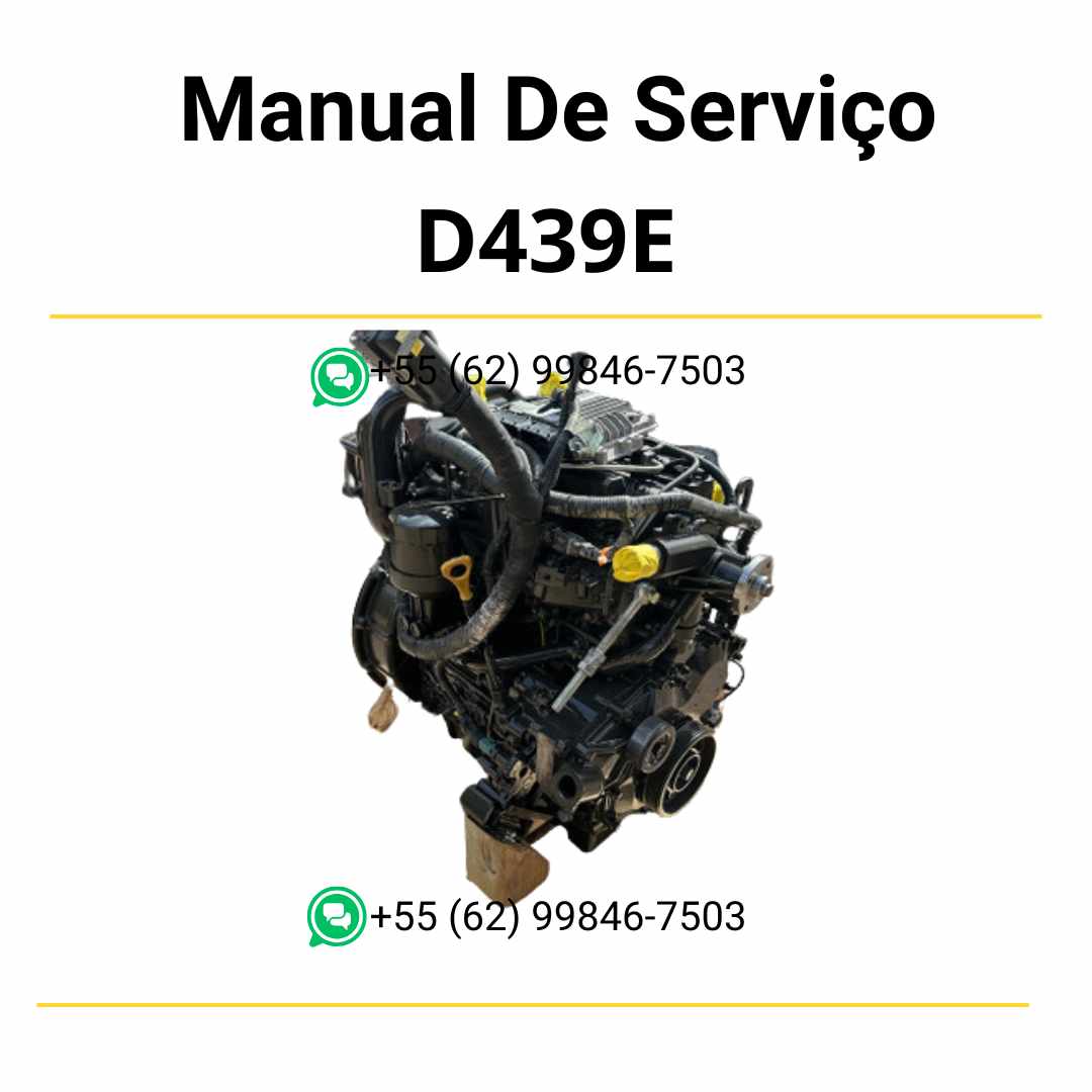 Manuais de serviço em PDF do motor diesel Doosan D439E com instruções técnicas detalhadas para manutenção, reparo e ajustes completos