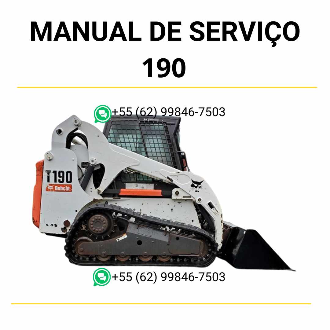 Manual de operação e manutenção Bobcat 190 Minicarregadeira em PDF com instruções detalhadas de uso, ajustes e cuidados diários.