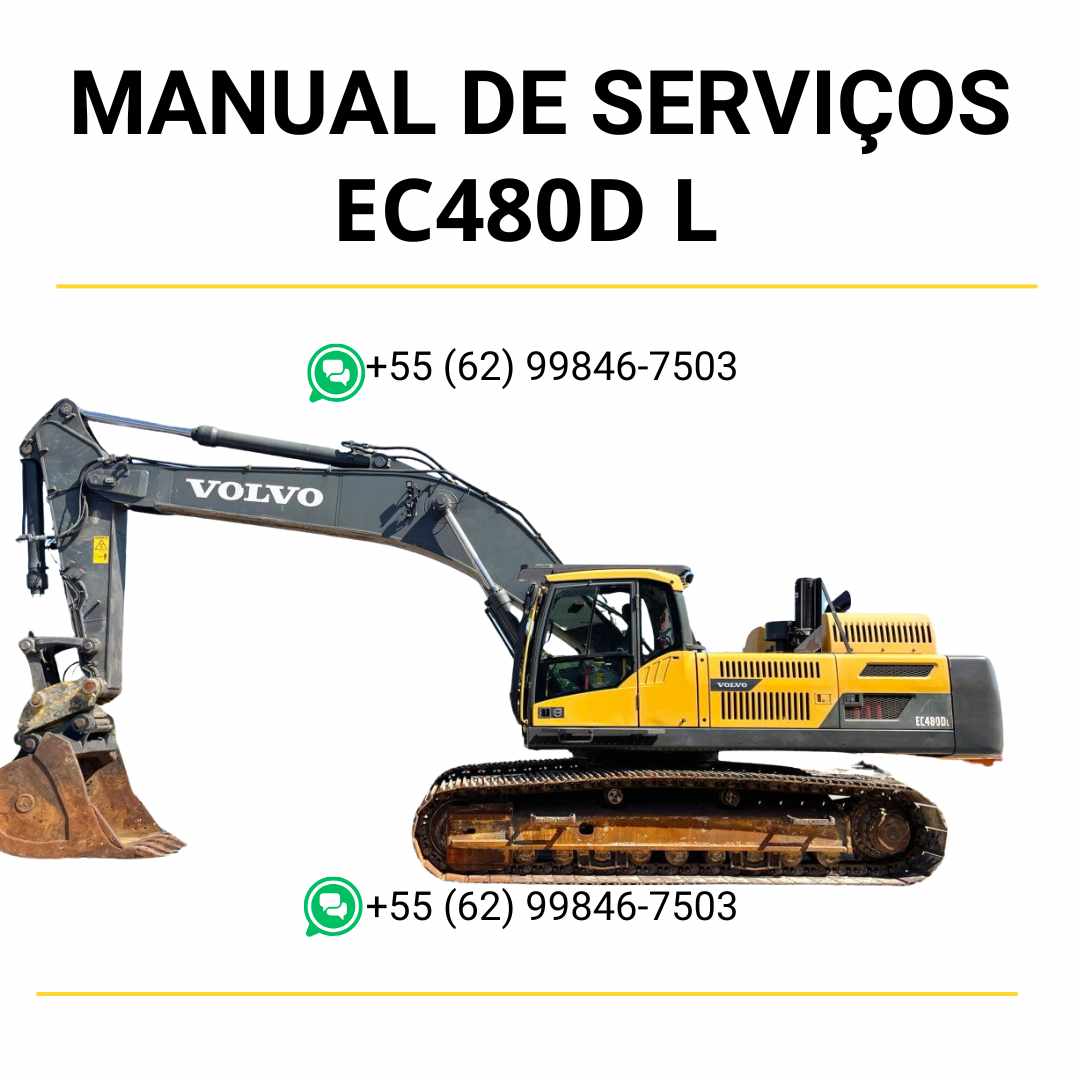 Manual de operação da escavadeira Volvo EC480D em PDF, com instruções detalhadas de uso, segurança e manutenção preventiva