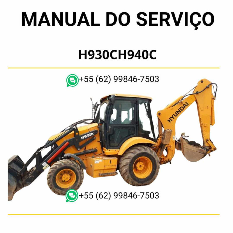 Manual do operador Hyundai H930C e H940C retroescavadeira em PDF com orientações detalhadas de uso, segurança e manutenção preventiva