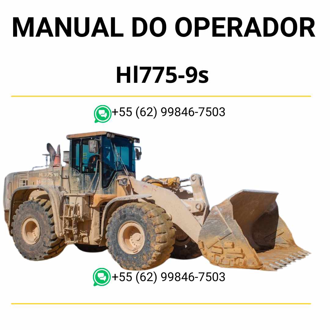 Manual do operador Hyundai HL775-9S pá carregadeira em PDF com instruções detalhadas de uso, segurança e manutenção preventiva